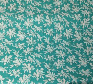 Sea Green Mulmul Cotton all over printed Dress Material with thread work for Co ord sets