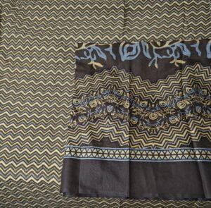 Chocolate Brown Pure Cotton 3 Piece Dress Material with Thread work