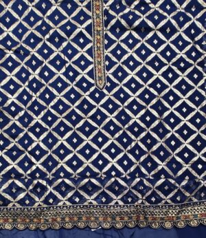 Royal Blue Premium Designer Pattern suit with jacquard weaved Embroidery work